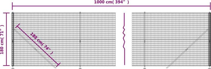 Produktbild vidaXL Maschendrahtzaun