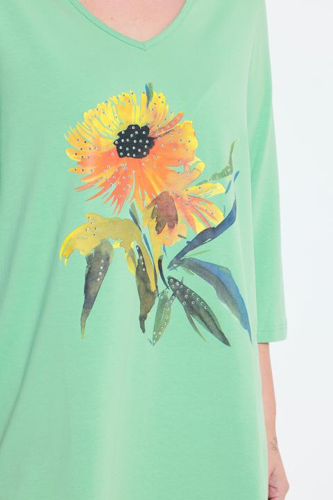 Actual product image Ulla Popken Sunflower Oversized Graphic Tee (62)