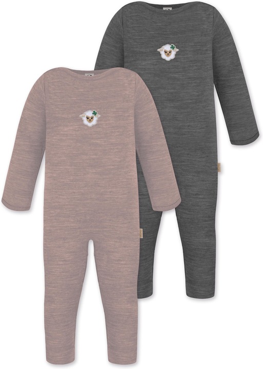 Normani 2er Pack Baby Merino Strampler „Tangoio" - 9595