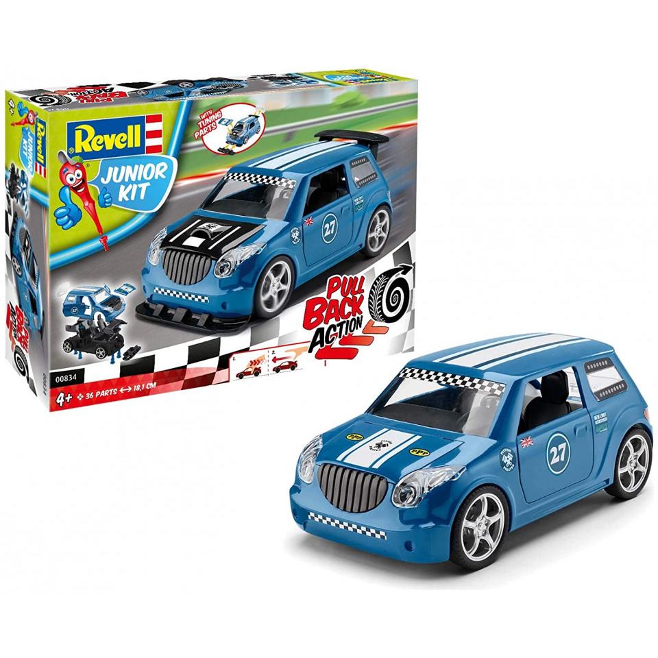 Revell 00834 Pull Back Rallye Car, blau Automodell Bausatz