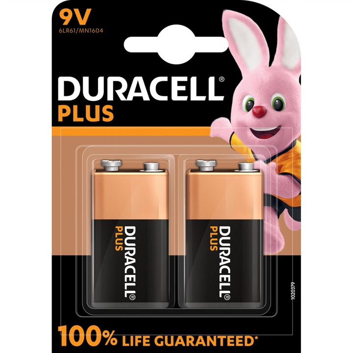 Actual product image Duracell Plus Power (2 pcs., 9V Block, 580 mAh)