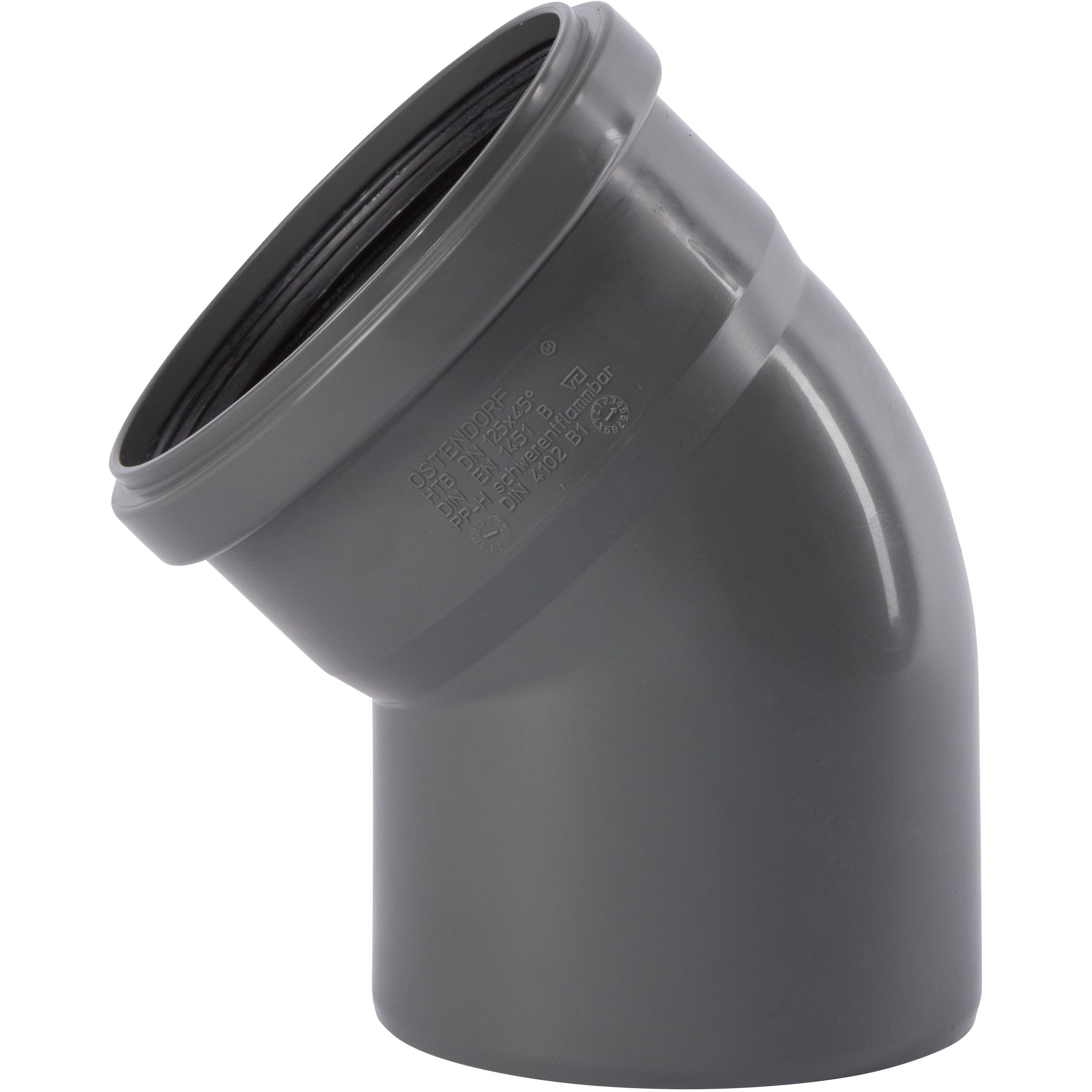 Ostendorf, Rohrverbindungstechnik, HTsafe-Bogen B DN/OD 125, 45Grad (Winkelverbindung)