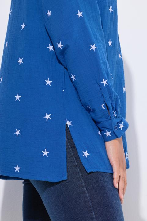 Image du produit Angel of Style Chemisier oversize en mousseline, avec étoiles brodées (54)