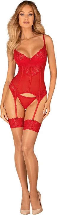 Image du produit Obsessive - Corset et String Ingridia - Rouge (XL)