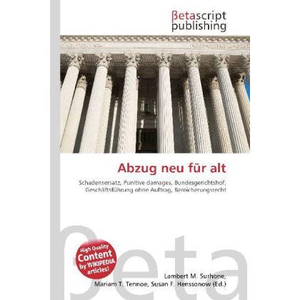 Abzug neu für alt, Fachbücher von Susan F. Marseken, Miriam T. Timpledon, Lambert M. Surhone