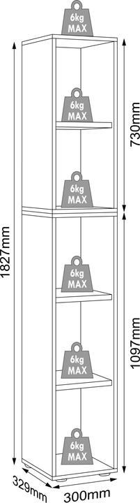Actual product image VCM Regal Bücher Ordner Salia 5fach B. 30 cm