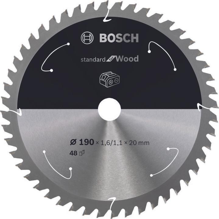 Productafbeelding Bosch Professional Zubehör Cirkelzaagblad Standaard voor hout, 190x1,6/1,1x20,48 tanden