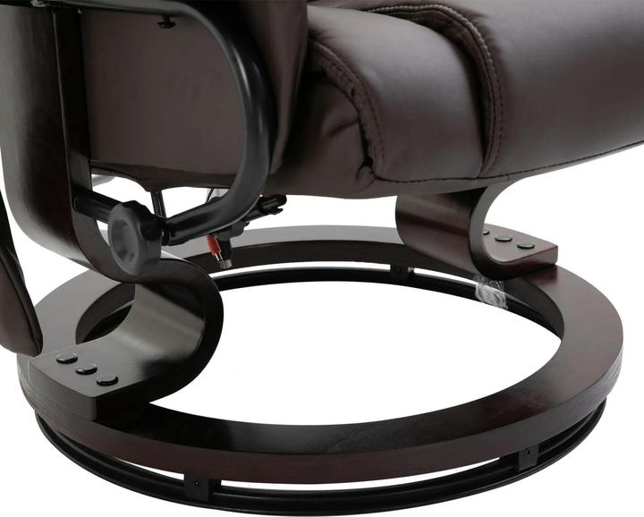 Produktbild Swisshandel24 Relaxsessel Massagesessel mit Fusshocker, Liegefunktion Kunstleder Braun 79x82x101cm