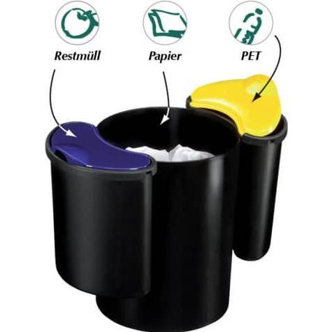 Thumbnail - Pilot Papirkurv Cep Comfort, 16 L, sortieren, Abfalleimer, Schwarz