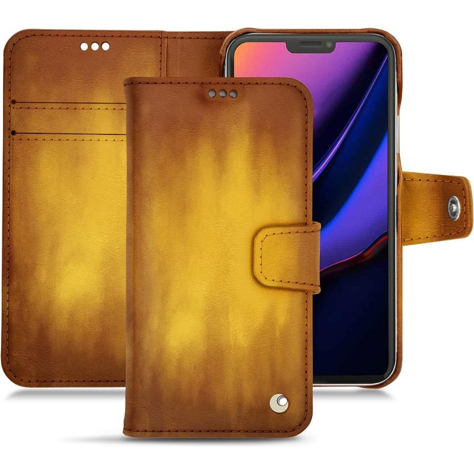 Noreve Lederschutzhülle Wallet (Apple iPhone 11 Pro), Smartphone Hülle, Gold
