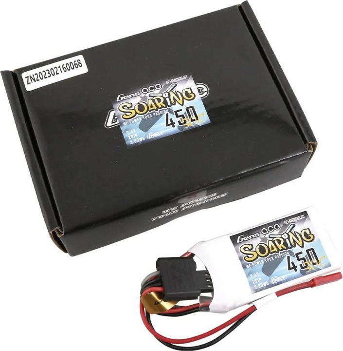 Actual product image Gens Ace Battery G-Tech Soaring 450mAh 7.4V 30C 2S1P JST-SYP (7.40 V, 450 mAh)