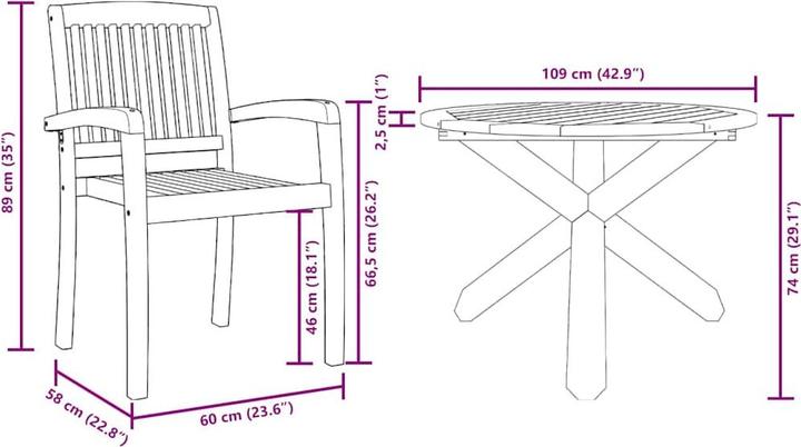 Produktbild vidaXL Outdoortisch-Set