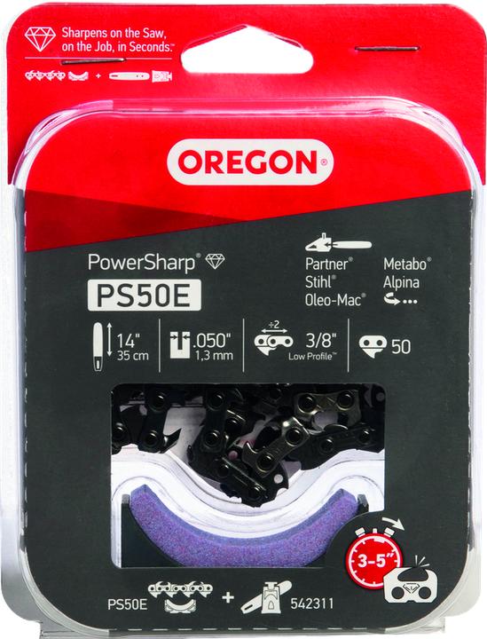 Actual product image Oregon Chain 3/8", 1.3 mm, 50 driving links, PowerSharp + whetstone (Chainsaw, Saw chain)