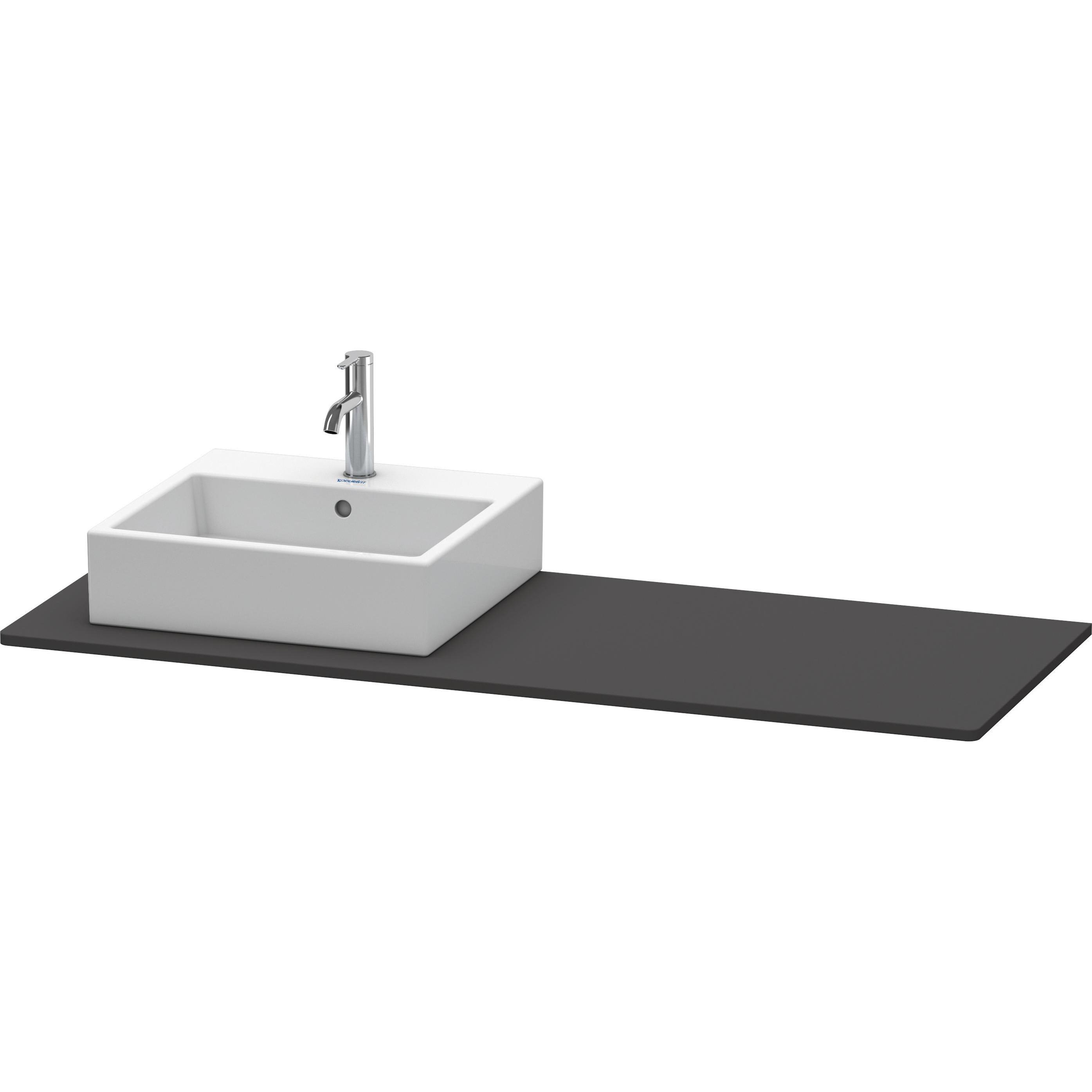 Duravit, Consolle per lavabo, Console XSquare, 1 découpe à gauche, 1400x16x550mm, XS060GL8080, XS060GL8080
