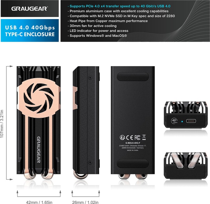 Produktbild Graugear G-M2U4-40G-F (M.2)