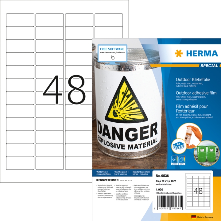 Actual product image Herma Weatherproof labels A4