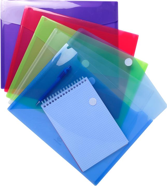 Image du produit Exacompta Sachet de 5 pochettes-enveloppes polypropylène - A4 - Couleurs assorties (A4, 5 x)