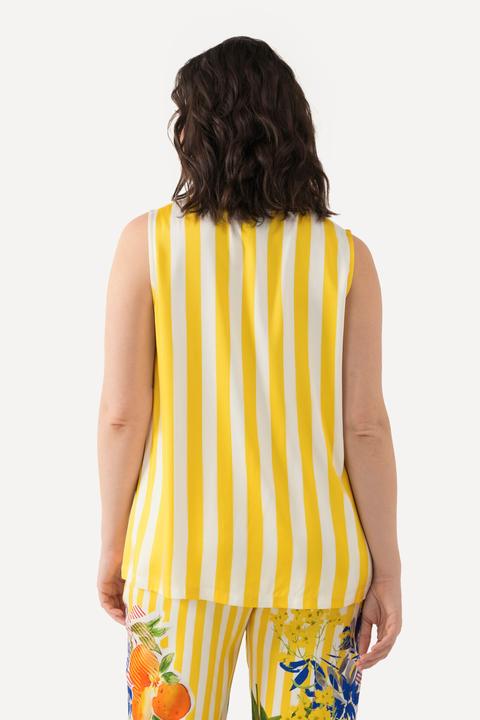 Actual product image Ulla Popken Sleeveless Striped Satin Top (54)
