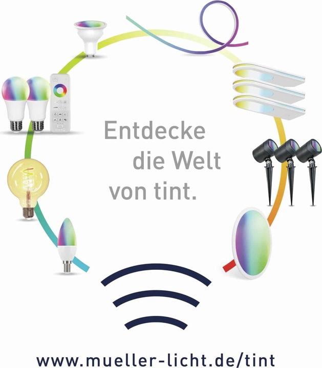 Productafbeelding Müller Licht Outdoor LED-Strip wit + kleur 36W 1200 lm 1800- 6500 K + RGB warmwit daglicht (Warm wit, 500 cm, Buiten)