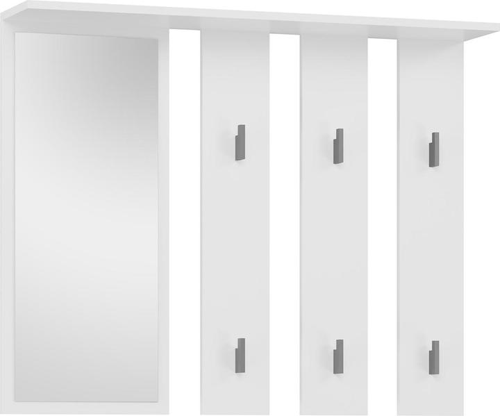 Topeshop Appendino + specchio PARMA 100x15x.81 5 cm Bianco (1 x)