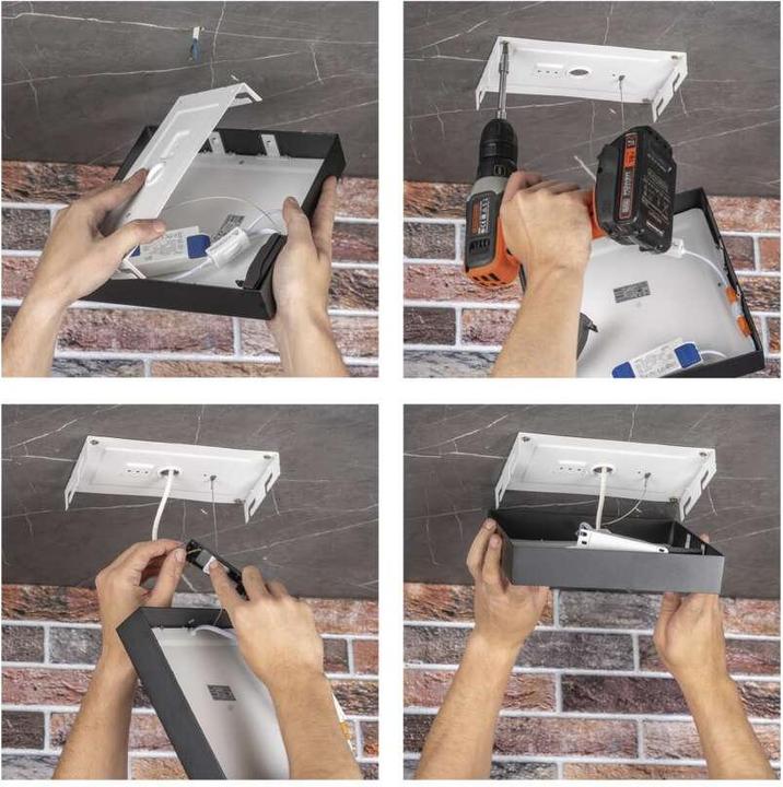 Actual product image Emos Surface-mounted LED light NEXXO, square, black, 21W, with Change CCT (1900 lm)