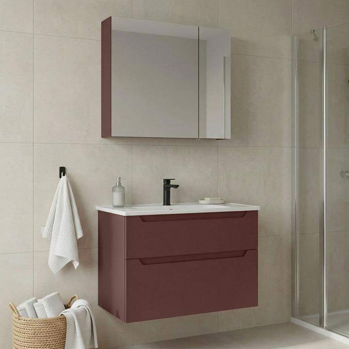 Produktbild Homitis Messina 85 v2 Bathroom Cabinet With Sink & Mirror Set (2 Pieces)