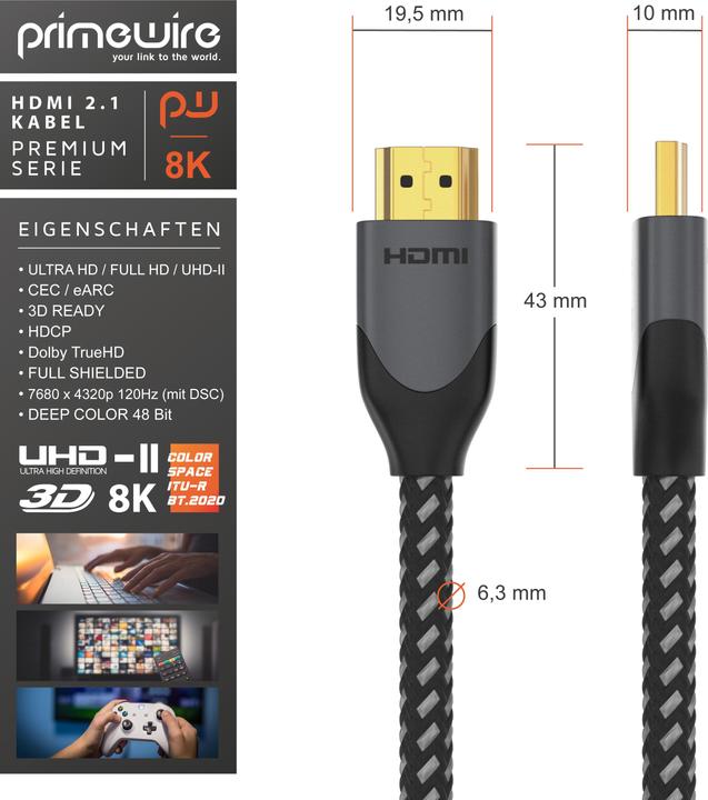 Produktbild Primewire HDMI (Typ A) — HDMI (Typ A) (5 m, HDMI, 2.1)