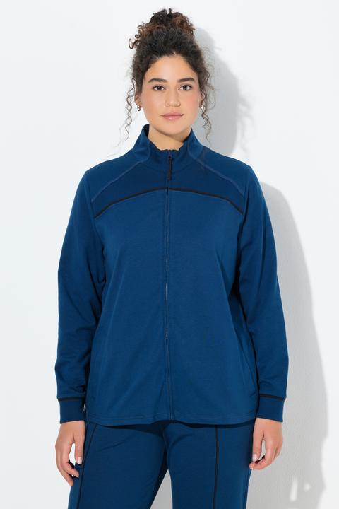 Produktbild Ulla Popken Sweatjacke, Rippeinsätze, Stehkragen, Langarm (58, 60)