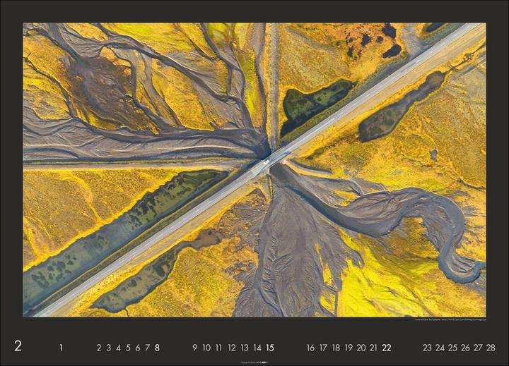 Image du produit Die Erde von oben Kalender 2026 (68 x 49 cm, Couverture rigide, Allemand, Anglais)
