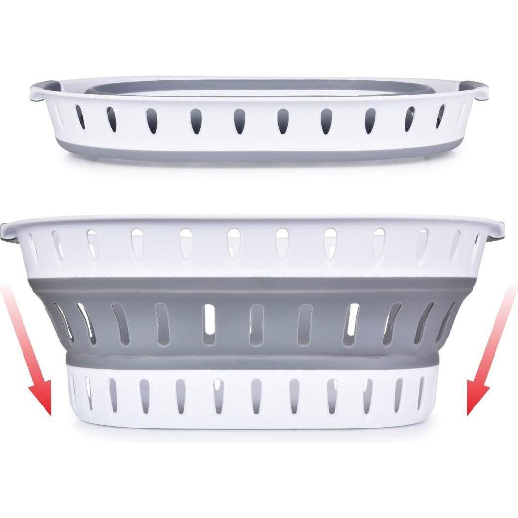 Thumbnail - König Design, Wäschekorb, Wäschekorb Faltbar Wäschesammler Wäschebox Wäschetonne Aufbewahrungskorb Grau (36 l)