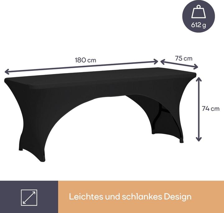 Image du produit Perel Housse de table en forme d'arc (180 x 75 cm)