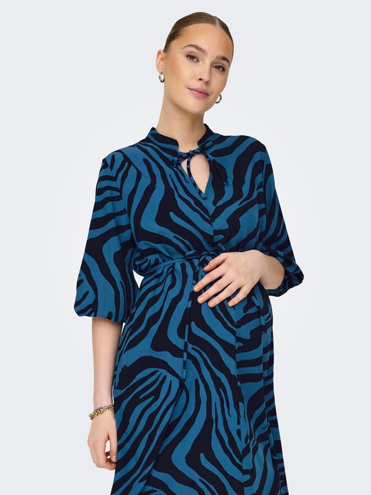 Produktbild Only Maternity Normal geschnitten V-Ausschnitt Elastische Bündchen Ballonärmel Kurzes Kleid Kleid (XXL)