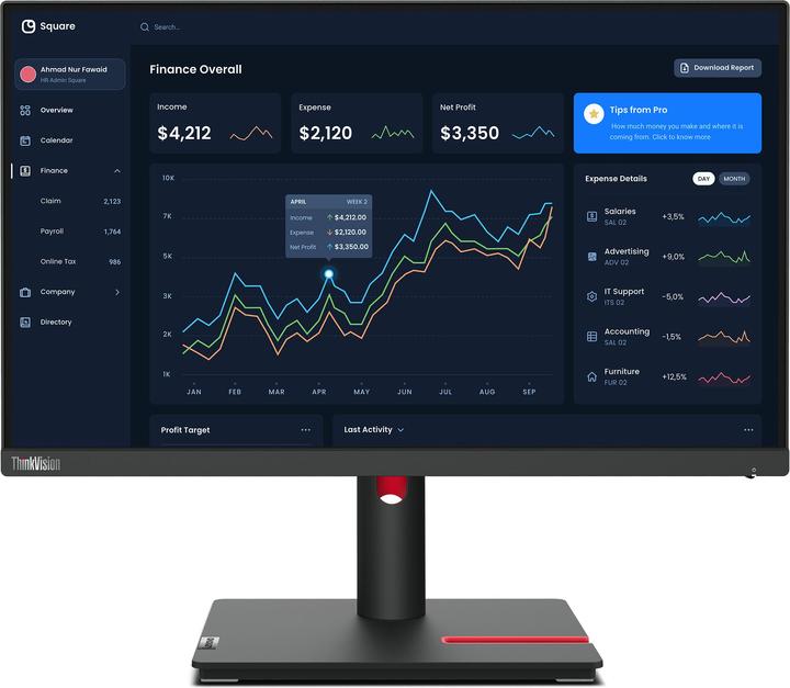 Produktbild Lenovo ThinkVision T22i-30 (1920 x 1080 Pixel, 21.50")
