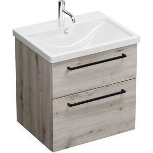 burgbad, Badmöbelset, Eqio Keramik-Waschtisch inklusive Waschtischunterschrank, Breite 630 mm