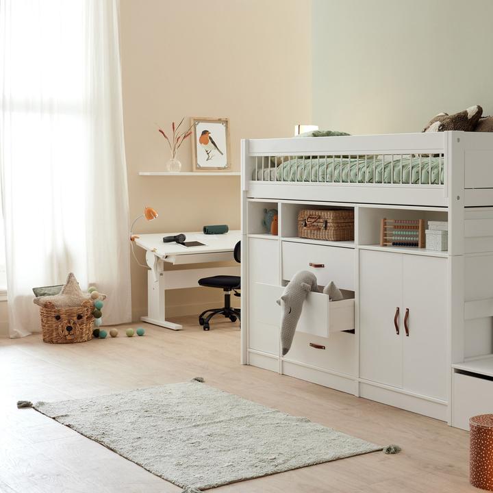 Immagine prodotto Lifetime Kidsrooms ALL IN ONE KOMBO, letto a soppalco con scrivania 152 rete a doghe a scomparsa (102 x 257 cm)