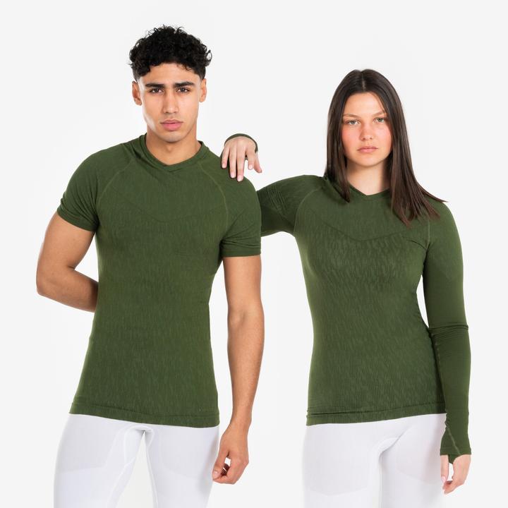Produktbild Kipsta Damen/Herren Fussball Funktionsshirt langarm - Keepdry khaki (M)