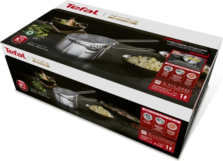 Actual product image Tefal Saucepan Nordica 16 cm (16 cm, Pot, Stainless steel)
