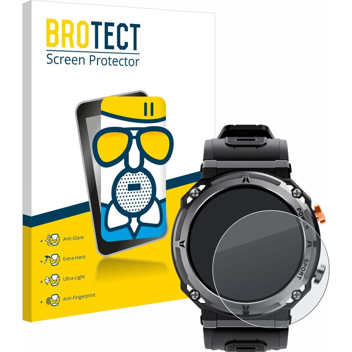 BROTECT Schutzglas Schutzfolie Displayschutz Display Schutz Glas Folie matt, Smartwatch Schutzfolie, Grau