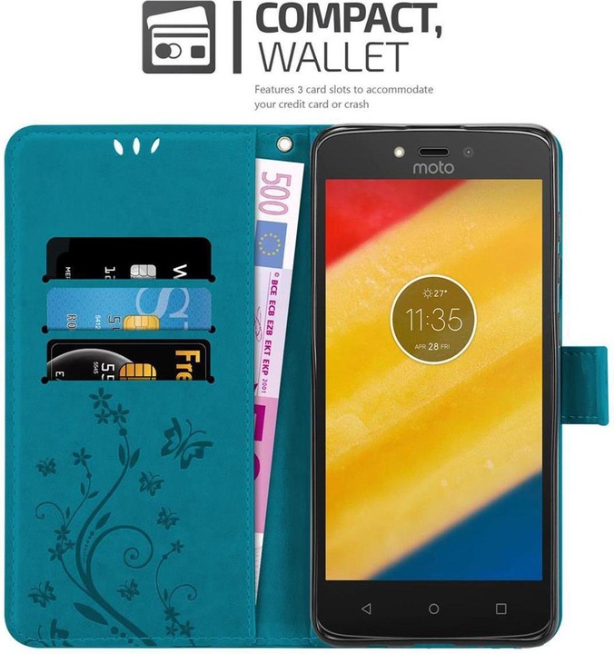 Actual product image Cadorabo Flower Book Cover (Motorola Moto C Plus)