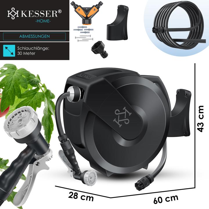 Produktbild Kesser Schlauchtrommel mit 30m Gartenschlauch & Handbrause (30 m)