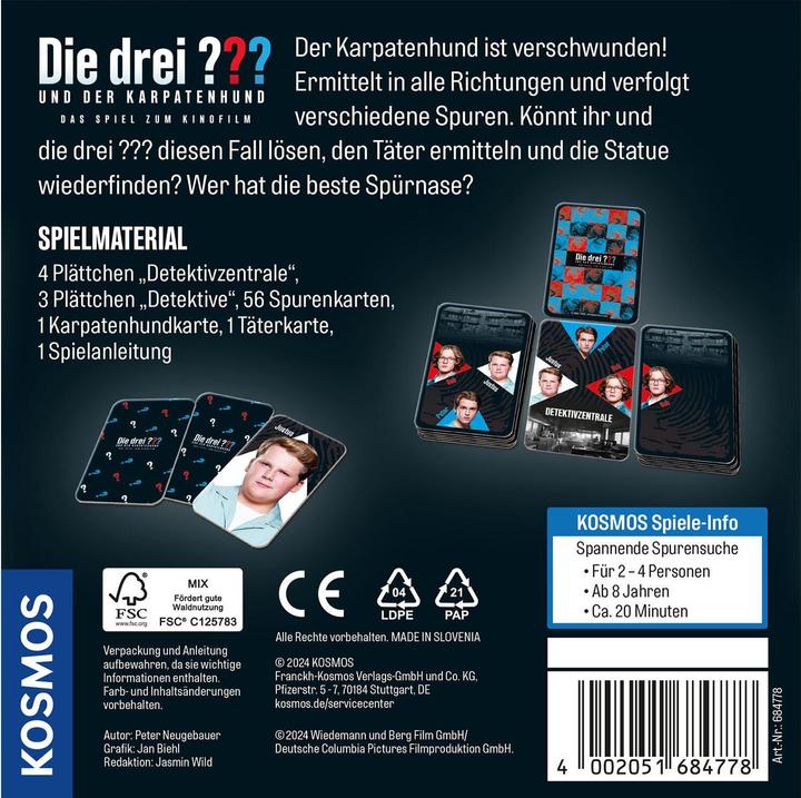 Produktbild Kosmos Die drei??? und der Karpatenhund (Spiel zum Kinofilm) (Deutsch)