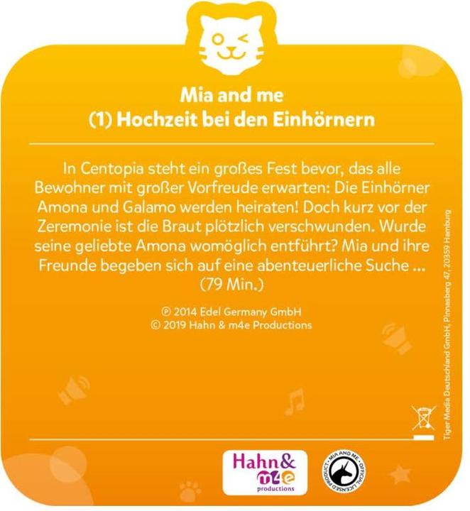 Actual product image Tigermedia Tigercard Mia and Me Wedding with the Unicorns (German)