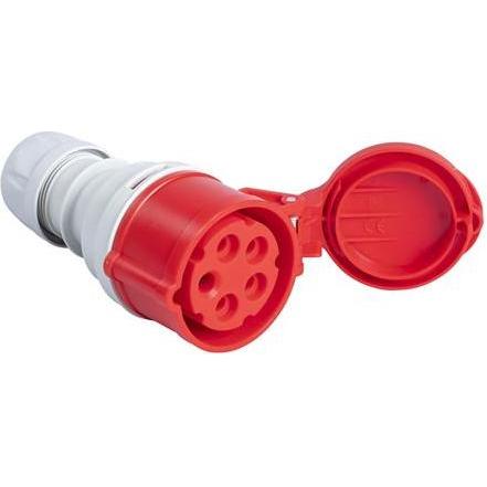 PCE, Spina + Connettore, 42.030 Kupplungsstecker CEE 16A - 400V - 5P - IP44 - 6h - rot