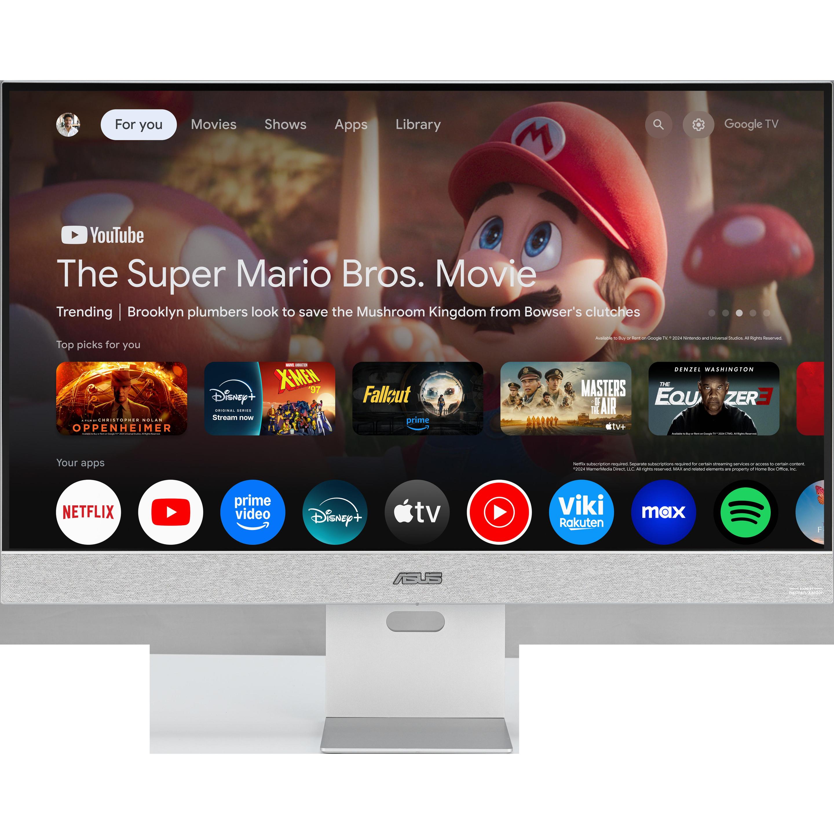 ASUS ZenScreen Smart MS32UC (3840 x 2160 Pixel, 31.50"), Monitor, Weiss, Grau