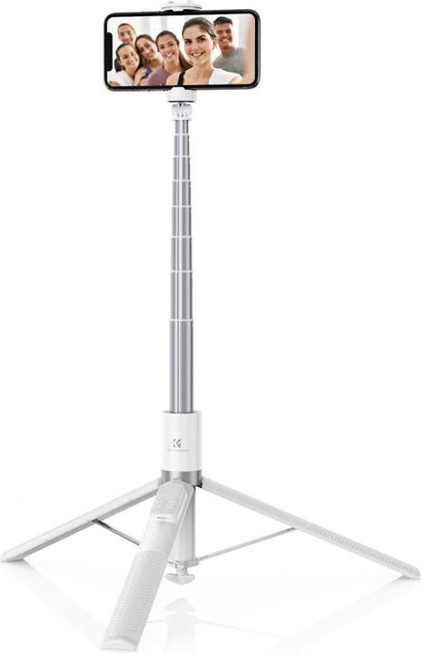 Actual product image K&F Concept X96 1.75M Phone Selfie Stick with 9 Buttons Bluetooth Remote Control, Phone Holder (White)