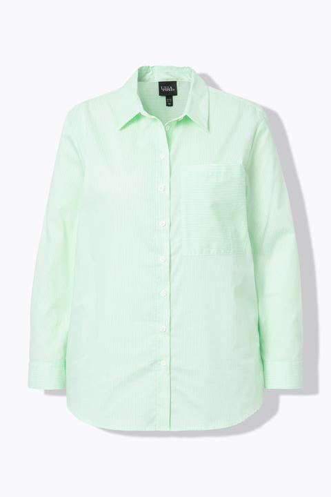 Actual product image Ulla Popken Striped Button Down Shirt (60)