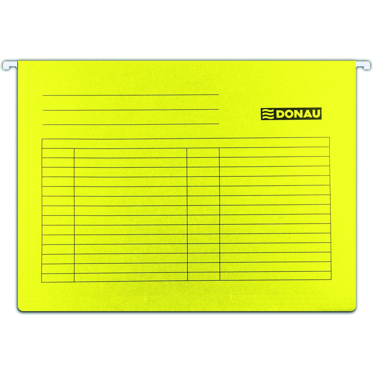 Donau, Busta portadocumenti, Cartella da appendere a4, 230g/m2, giallo