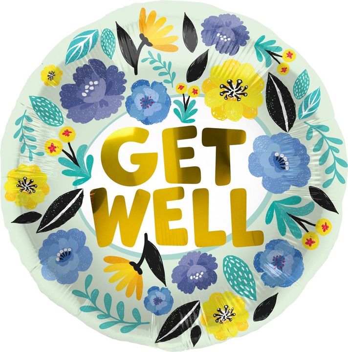 Actual product image Folat Get Well Soon Flowers Balloon - 45 cm