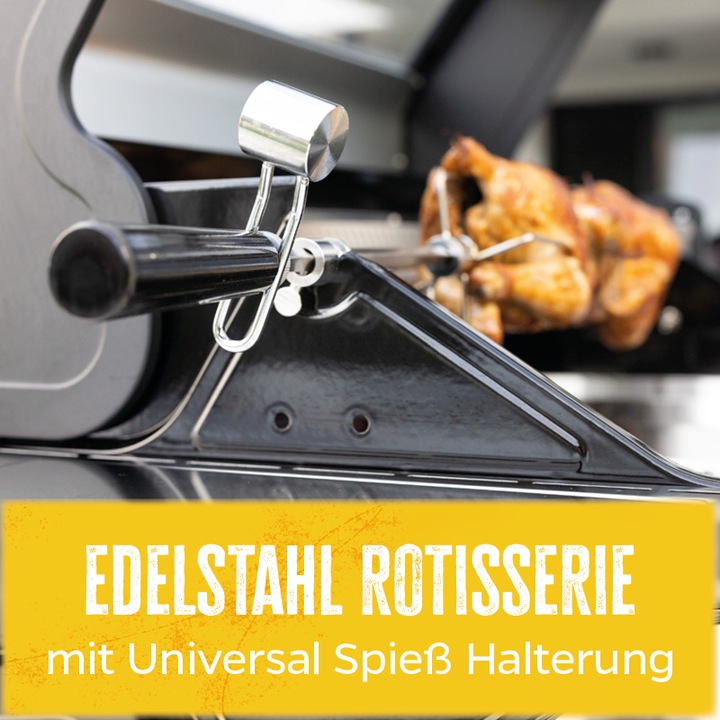 Produktbild Grillfürst Universal Drehspiess / Rotisserie Set aus Edelstahl mit Motor