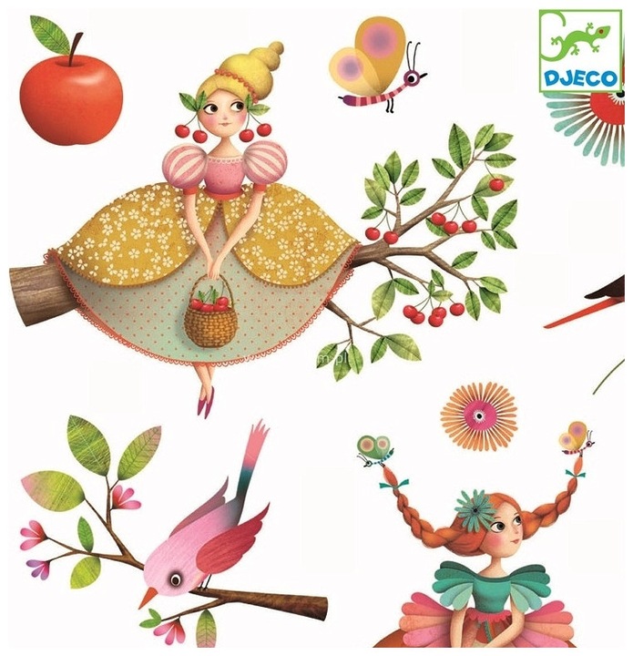 Actual product image Djeco Sticker Princess Tea Party